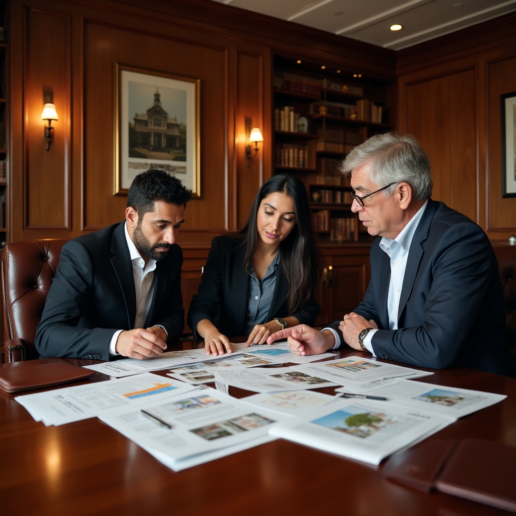 Investors reviewing property documents