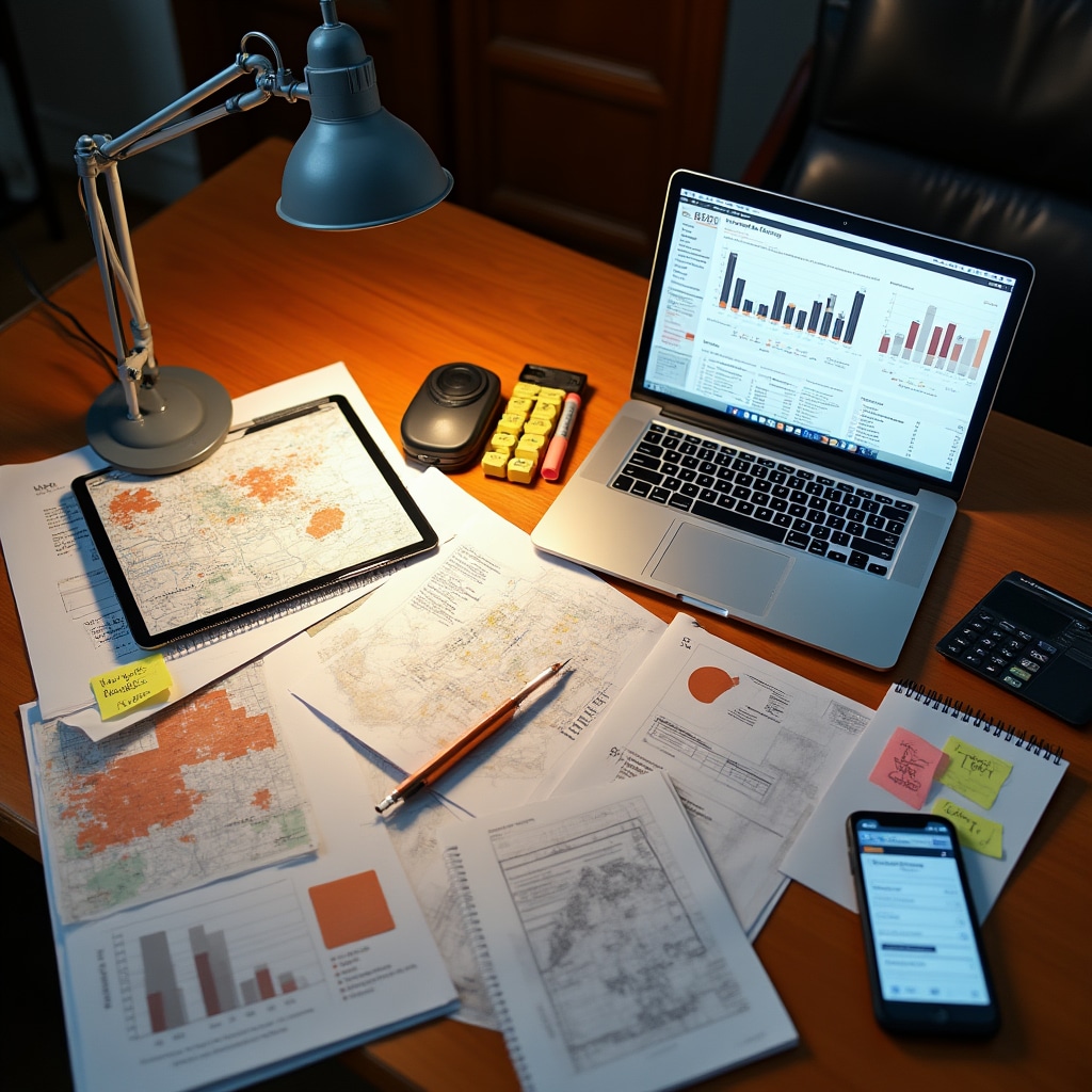 Workspace with market reports and analysis tools